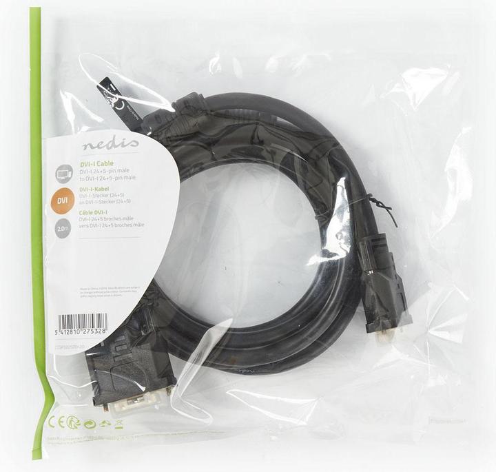 Produktbild Nedis DVI-I-Kabel 24+5 Pin - DVI-I Stecker - DVI-I Stecker (2 m, DVI)