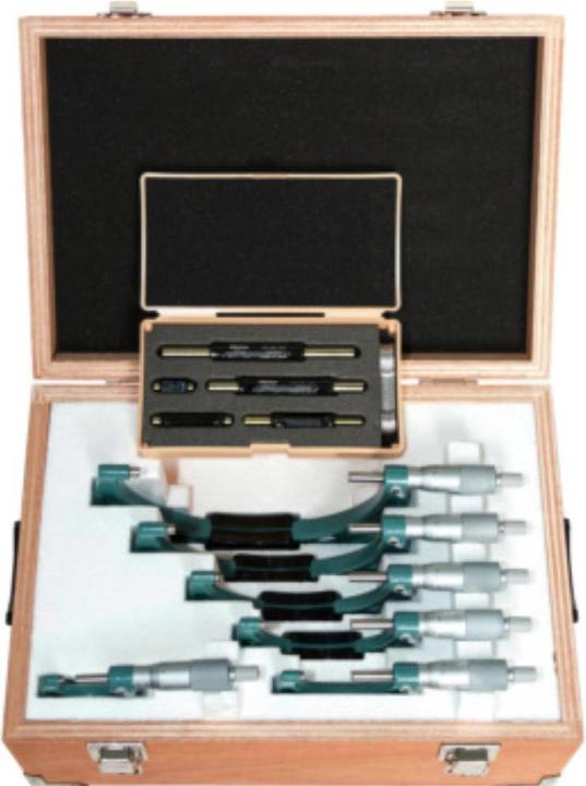 Produktbild Mitutoyo Bügelmessschrauben Satz 6 St. Messbereich150-300 mm + Einstellnormale (Metrisch)