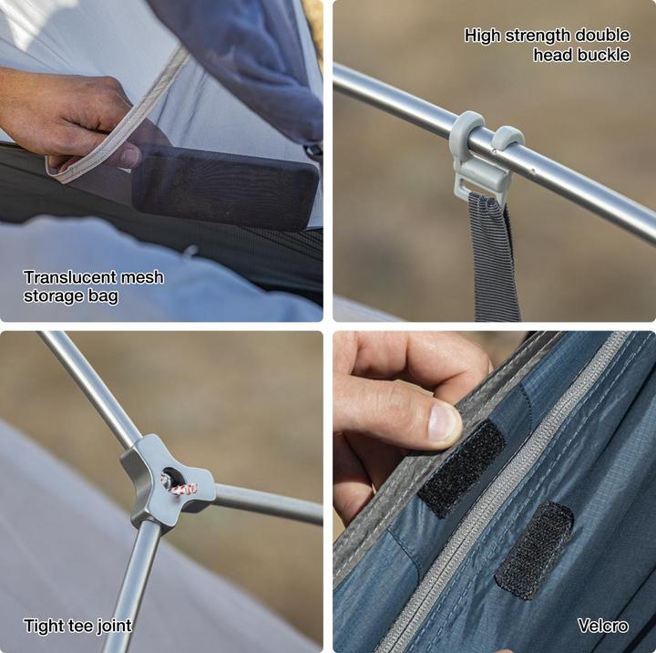 Actual product image Naturehike Ultralight one-man cloud up-1 tent new version 20D navy+ mats (1 person)