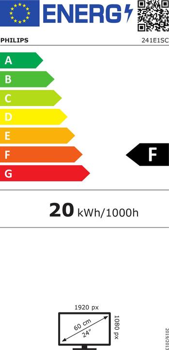Energy Label Philips 241E1SC/00 (1920 x 1080 pixels, 23.60")