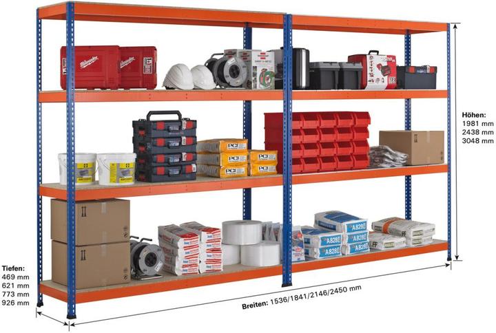 Produktbild Schulte Lagertechnik Weitspannregal Z1 mit Spanplatten