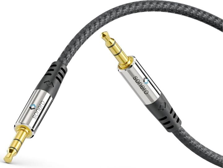 Immagine prodotto Sonero Cavo audio con jack da 3,5 mm e rivestimento in nylon da 5 m (5.50 m, Connettore da 3,5 mm (AUX))