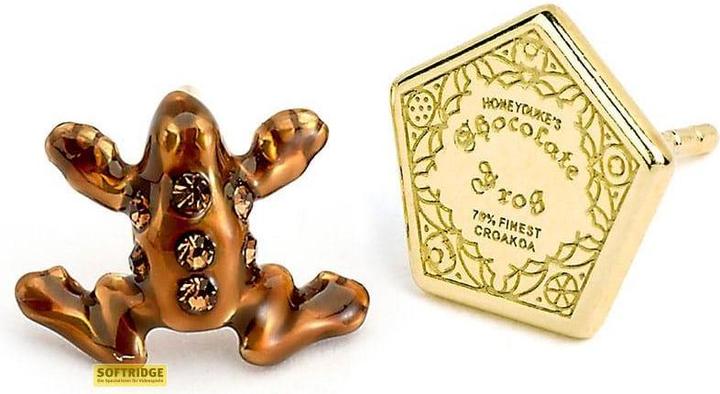 Actual product image Carat Shop Harry Potter boucles d'oreilles Stud Choclate Frog (argent sterling) (Gold-plated and enamelled)