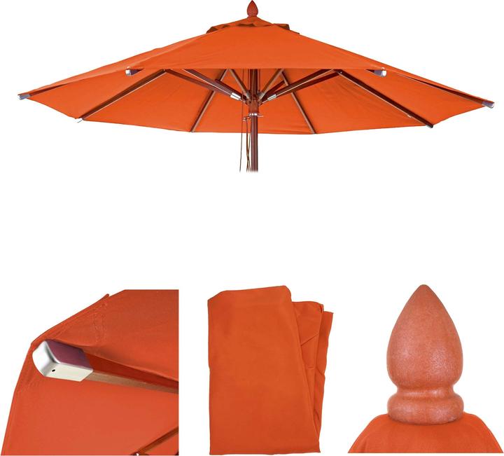 Produktbild Mendler Bezug für Gastronomie Holz-Sonnenschirm, Sonnenschirmbezug Ersatzbezug, rund Ø4m Polyester 3kg - ter (4 m)