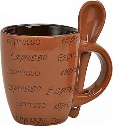 Produktbild Beanarella Espressotasse mit Löffel, aus Keramik, 7 cm, beige (50 ml)