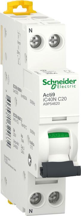 Schneider Electric Acti9 iC40N miniature circuit-breaker-1P+N- A9P54620