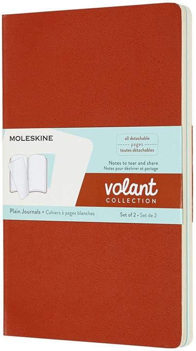 Moleskine Volant L/A5, 2Er Set, Blanko, Soft Cover, Korallrot, Aquamarinblau (13 x 21 cm, Blanko, Weicher Einband)