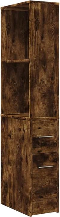 Immagine prodotto VidaXL Armadietto da bagno Armadietto alto Armadietto a nicchia Stretto con rotelle Rovere fumé (22 x 41 x 135 cm)