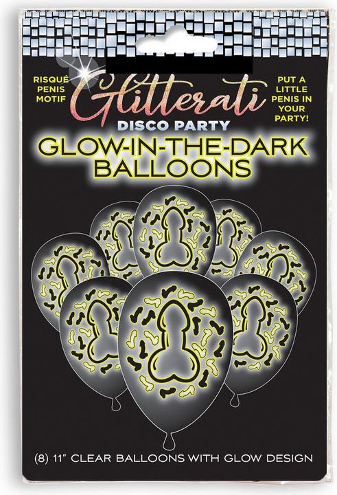 Actual product image Little Genie Productions Glitterati - Penis Glow Balloons