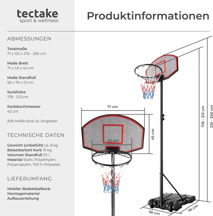 Actual product image tectake Basketball Hoop Harlem