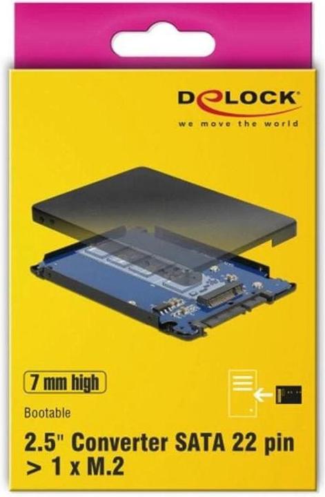 Produktbild Delock Konverter SATA 22 Pin auf M.2 NGFF 2.5" mit 7mm Gehäuse