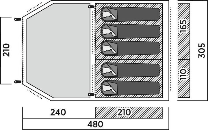 Actual product image Easy Camp Huntsville 500, tunnel tent (Tunnel tent, 12.10 kg, 5 persons)
