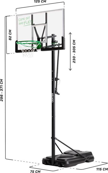 Actual product image Salta Centre Stojak do kosza 128x(296-371)x210cm