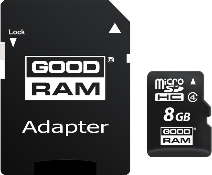 Image du produit Goodram Micro SDHC 8GB (8 Go, microSDHC, U3, UHS-I)