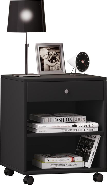 Image du produit VCM Table de nuit en bois Rolda avec roulettes (45 x 38 x 54 cm)