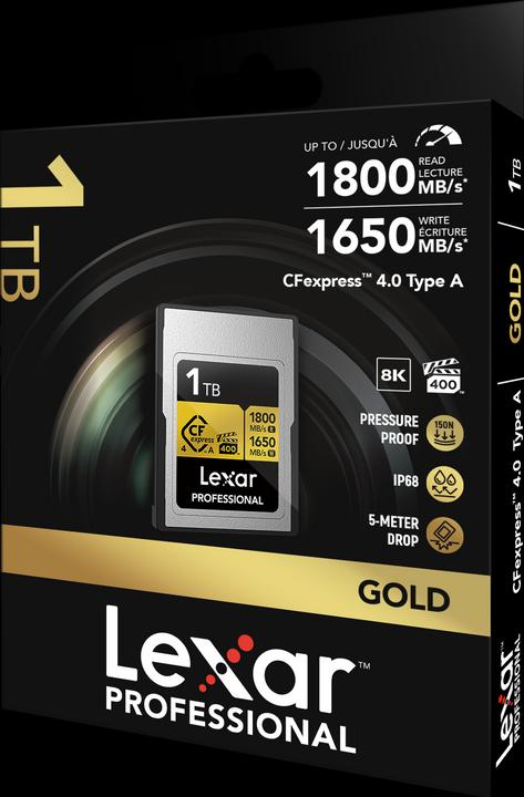 Produktbild Lexar 1800MB/s CFexpress 4.0 A 1TB Gold (1000 GB, CFexpress Typ A)