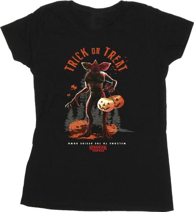 Actual product image Netflix Womens/Ladies Stranger Things Trick Or Treat Demagorgon Cotton T-Shirt (XL)