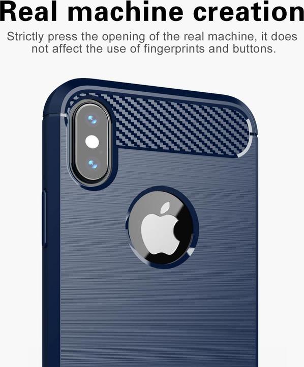 Produktbild Cadorabo TPU Ultra Slim carbon edelstahl Kombi Cover (Apple iPhone X)