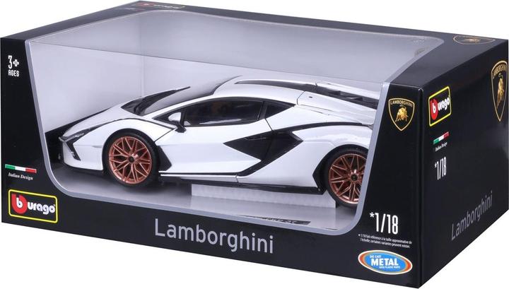 Produktbild Bburago Lamborghini Sian FKP 37 1/18 weiss/schwarz