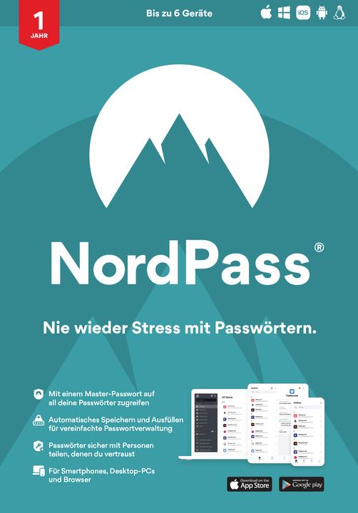 Immagine prodotto NordVPN NordPass Password Manager (6 Utente, 12 mesi)