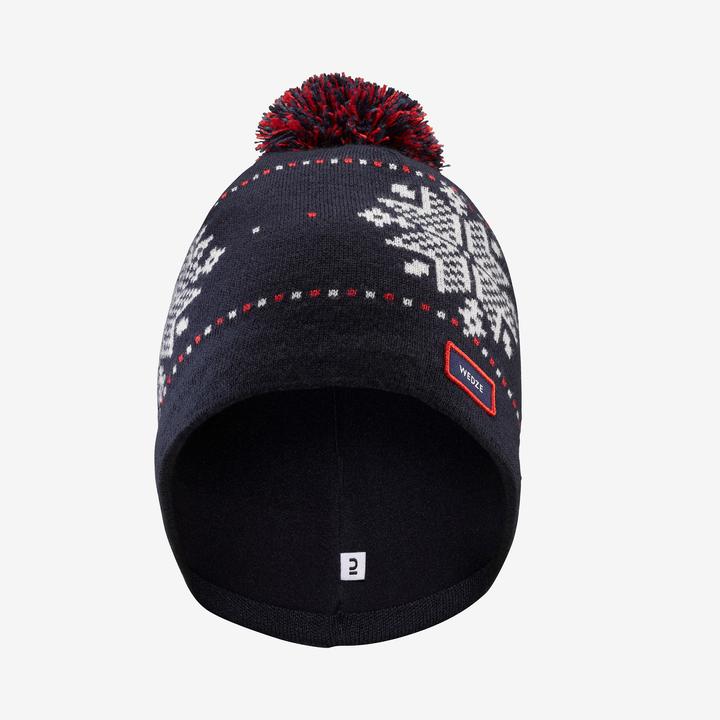 Actual product image Wedze Ski cap adults - Jacquard white/blue (M)