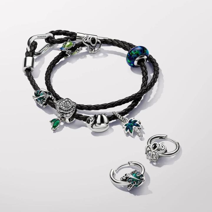 Produktbild Pandora Moments Braunes Geflochtenes Doppeltes Lederarmband (38 cm)