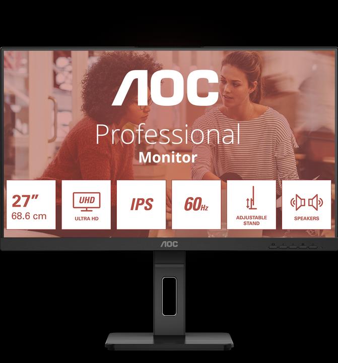 Immagine prodotto AOC U27E3UF - Monitor UHD da 27 pollici, altezza (3840 x 2160 pixel, 27")