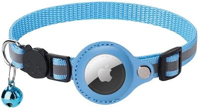 Croci collar kat met tag houder lichtblauw (XS, Dog)