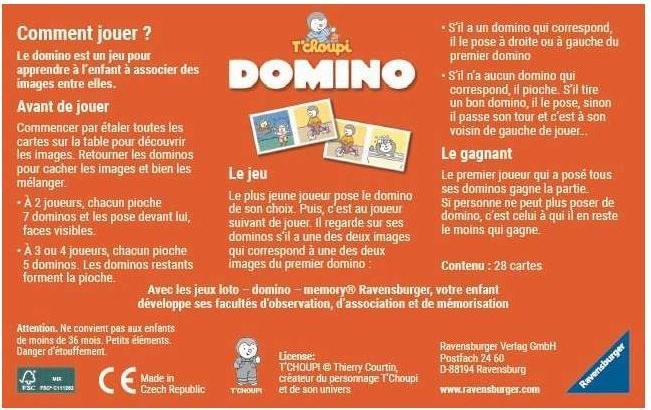 Actual product image Ravensburger Domino T'Choupi (French)