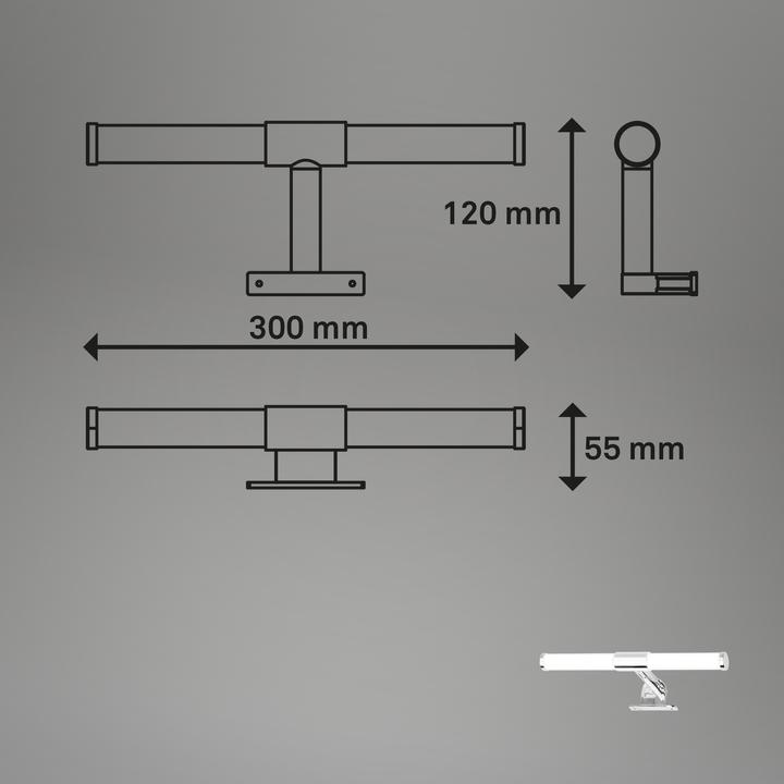 Actual product image Briloner LED mirror light, chrome, IP44, LED/5W