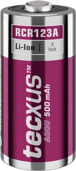 Actual product image Tecxus RCR123 rechargeable battery - 500 mAh, 1 pc. carton (1 pcs., RCR123A, 500 mAh)