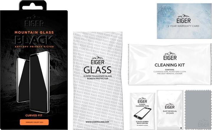 Actual product image Eiger Mountain Glass Black Edge (1 Piece, Samsung Galaxy S20+)