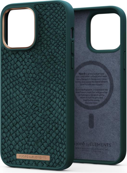 Actual product image Njord Hard Cover Salm.Leather Magsafe Case green (Apple iPhone 14 Pro Max)