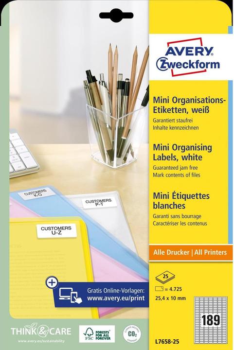 Image du produit Avery Mini étiquettes d'organisation