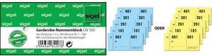 Produktbild Sigel Garderobe-Nummernblok, 5er-Pack (500 x)