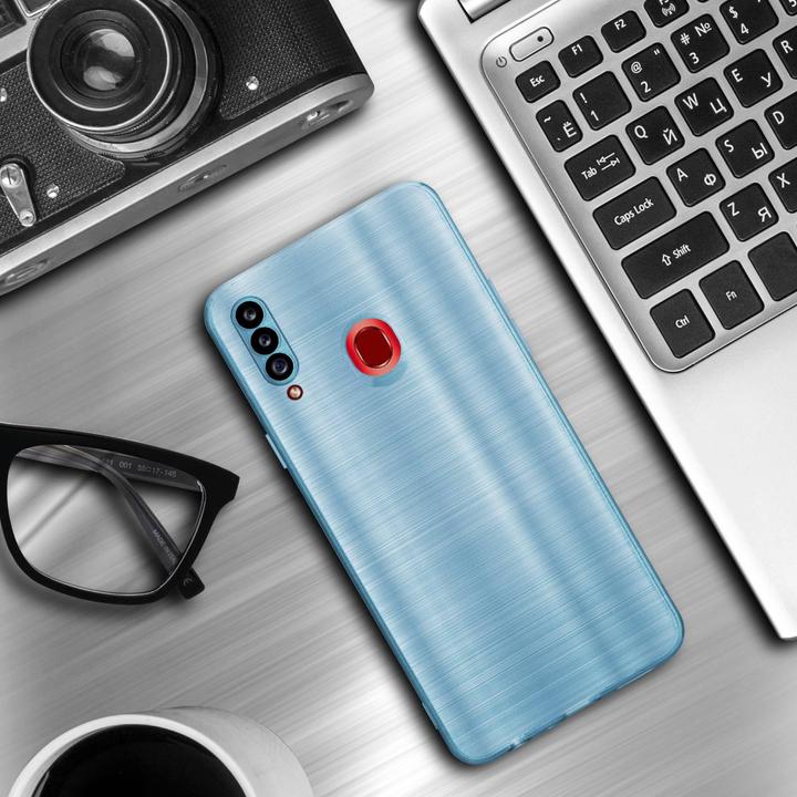 Image du produit Cadorabo Housse pour Samsung Galaxy A20s en TPU brossé Protection appareil photo LM160 Style (Samsung Galaxy A20s)