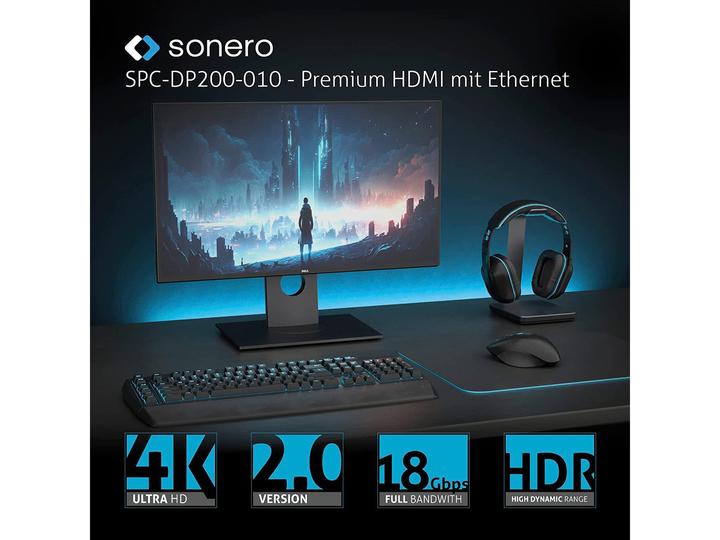 Actual product image Sonero HDMI – DisplayPort (3 m, DisplayPort, HDMI)