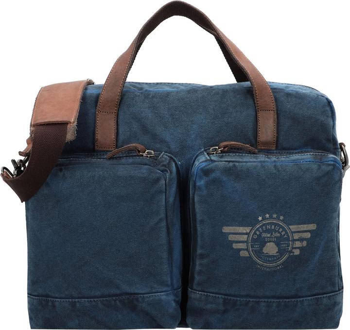 Actual product image Greenburry Briefcase Vintage Aviator 5893 Business Bag Blue Edition (15.75", Universal)