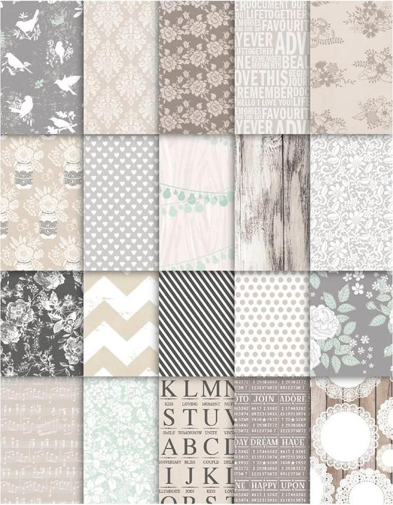 Produktbild I Am Creative Papier Set Hochzeit (120 g/m², 40 x)