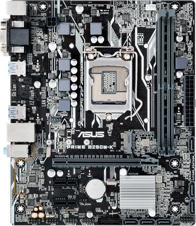 Actual product image ASUS Prime B250m-K, Matx, Lga1151 (LGA 1151, Intel B250, mATX)