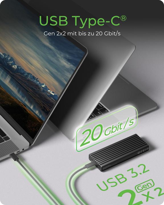 Produktbild Icy Box Externes Gehäuse IB-1917M-C32a M.2 (M.2 2260, M.2 2242, M.2 2280, M.2 2230)