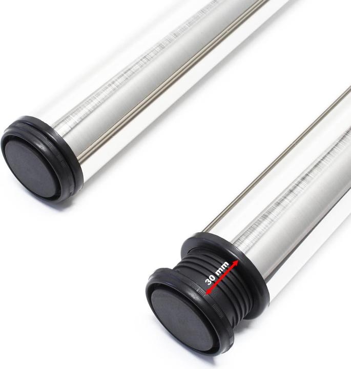 Image du produit Wiltec Pied de table Acier inoxydable Lot de 4 pieds Nickel Support de table Réglable 710mm Ø60mm