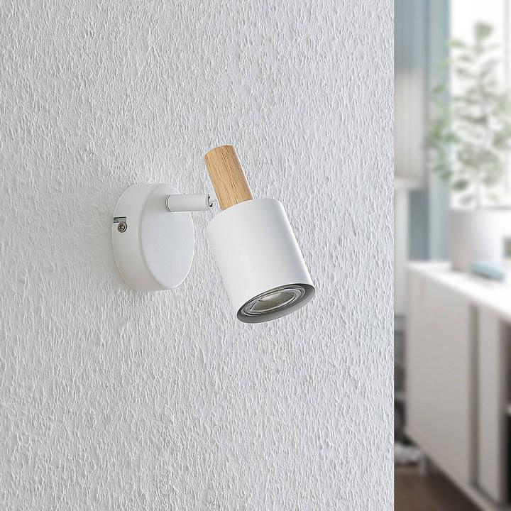 Image du produit Lindby Applique murale Junes LED, une flamme, blanc (GU10)