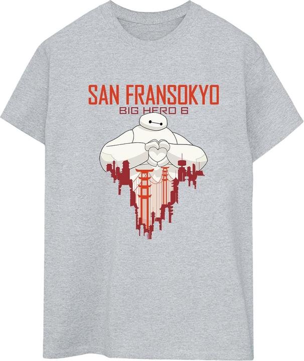 Immagine prodotto Disney Big Hero 6 Baymax San Fransokyo Heart Maglietta Ampia Donna (XL)