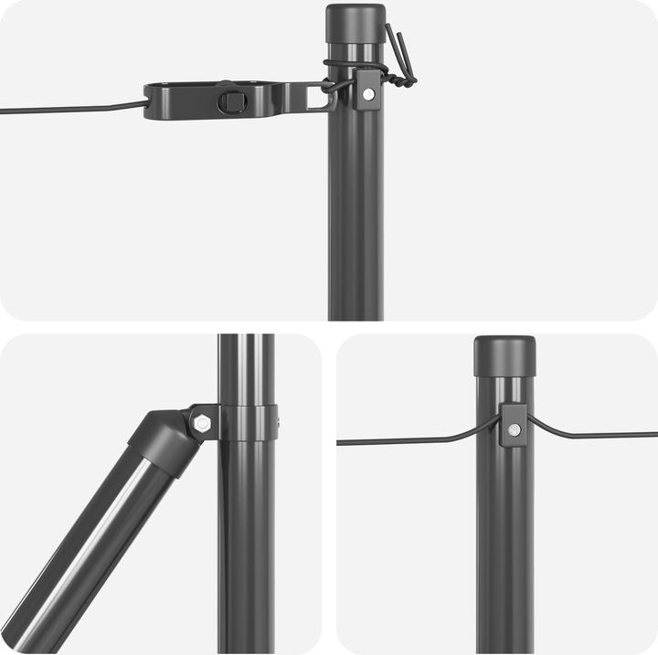 Actual product image VidaXL Fence post set 7-piece grey concrete 3.2 x 3.2 x 50 cm Durable