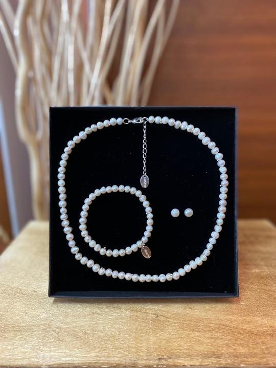 Andreani Schmuckset aus echten Süsswasserperlen und Silber 925