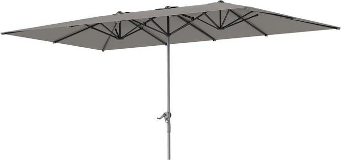 Image du produit Swisshandel24 Doppelsonnenschirm mit Kurbel 451x264 cm, Alu, Dunkelgrau (2.64 m)
