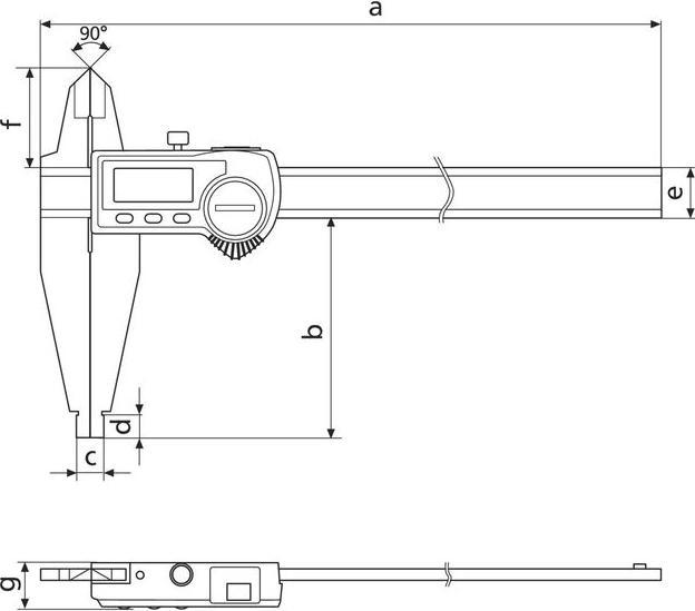 Produktbild Mahr 18 EWR Digital-Messschieber 300 mm/12 inch mit Schneide 31181703 (9 cm)