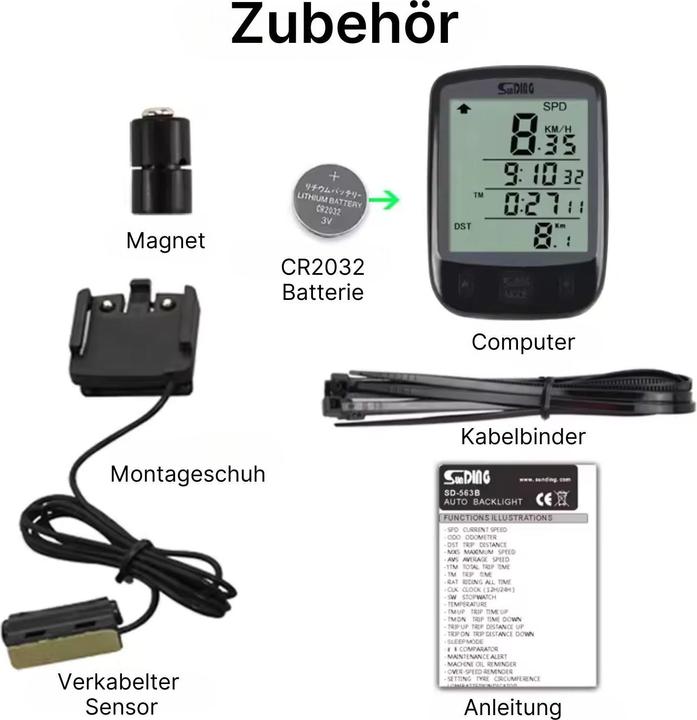 Image du produit Hermex Sunding Velocomputer ordinateur de vélo compteur de vélo ordinateur de vélo