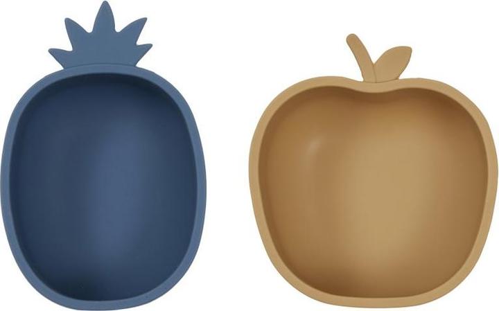 Actual product image Oyoy Children's Bowl Pineapple & Apple 2 pieces, Blue/Brown